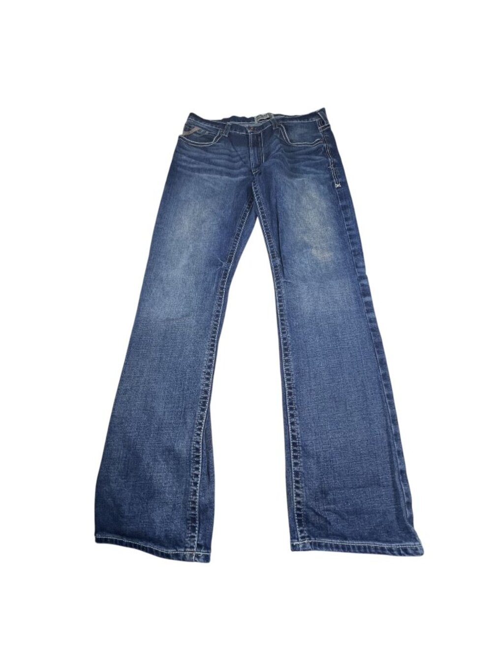 Ariat M5 Straight Leg Mens Blue Denim Jeans Size 36x36 Stretch Western Read